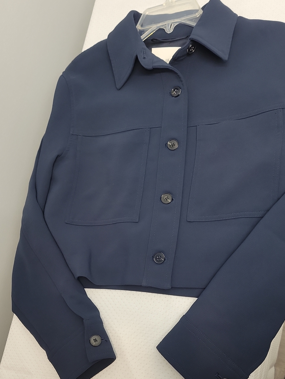 Aritzia Wilfred Little Cropped Jacket Navy Blue size Small - Picture 6 of 9